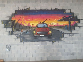 Murale artistico nell'officina